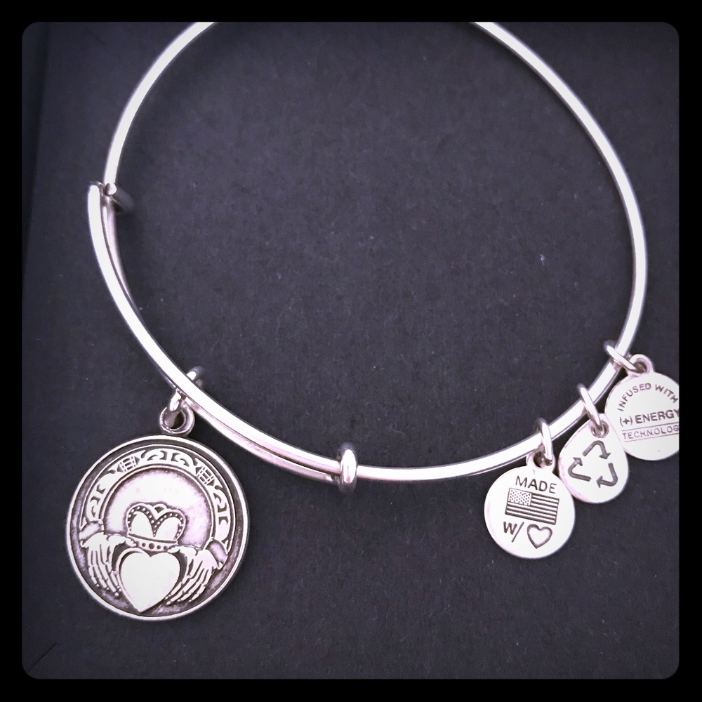 Alex and Ani Silver Claddagh Bangle
